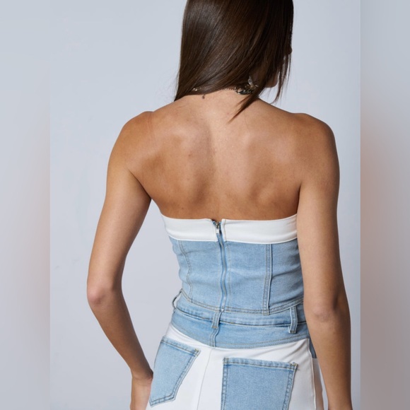 New AKIRA two piece denim and white skirt set size S - Picture 4 of 6